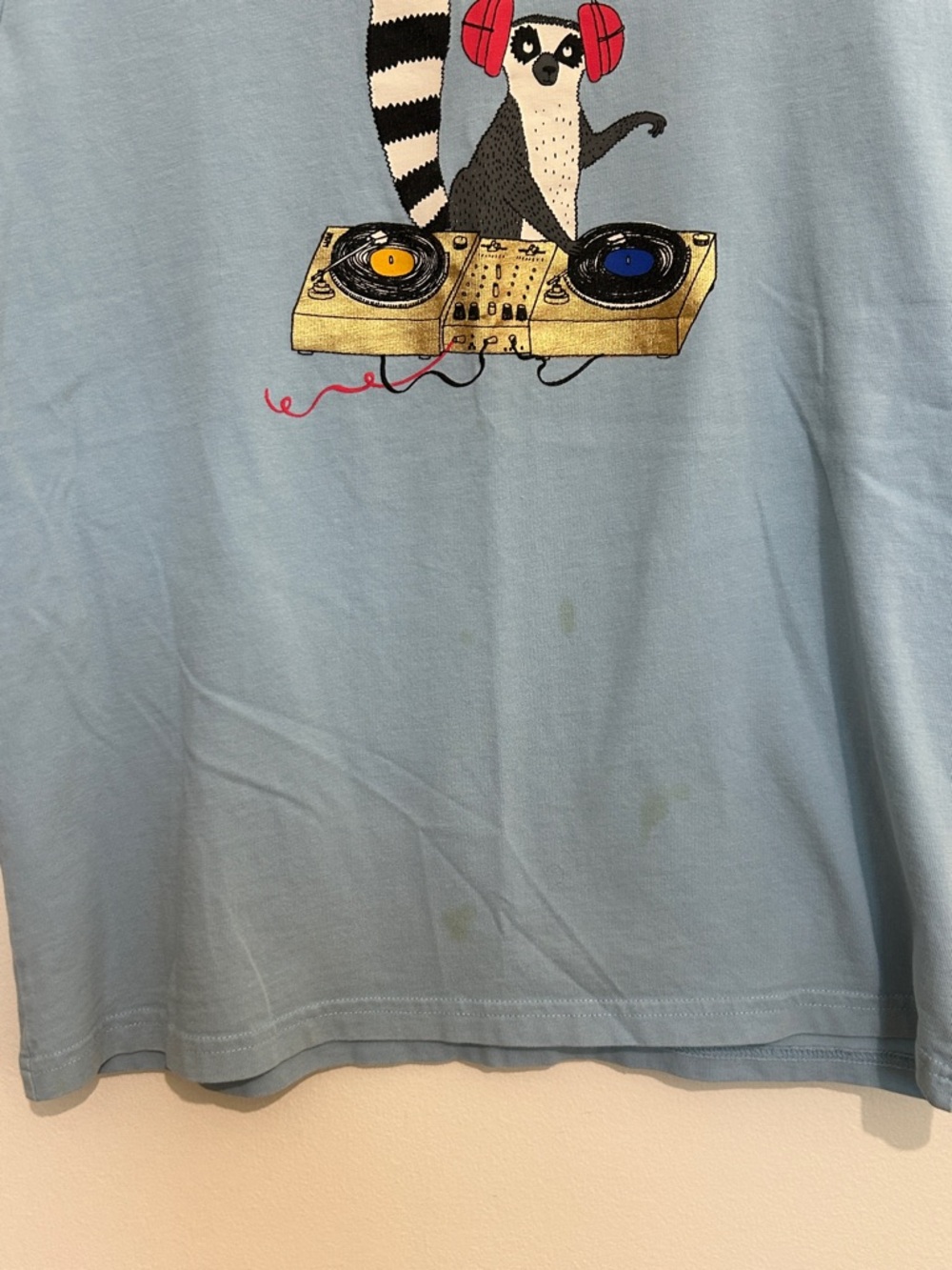 Mini Boden Lemur DJ Screen print Tee‎ Size 13 14 - Picture 4 of 5